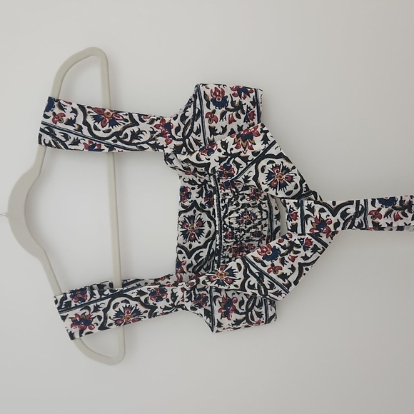 Boteh Verbena Print Crop Top Midi Skirt Set 6 Small Medium Cotton Linen - Picture 7 of 11